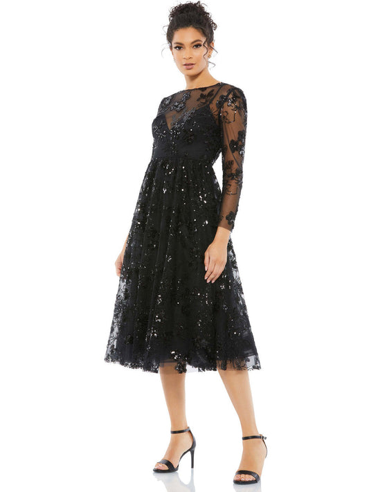 Lace A-Line Scoop Neck Long Sleeves-Dress-GD102218