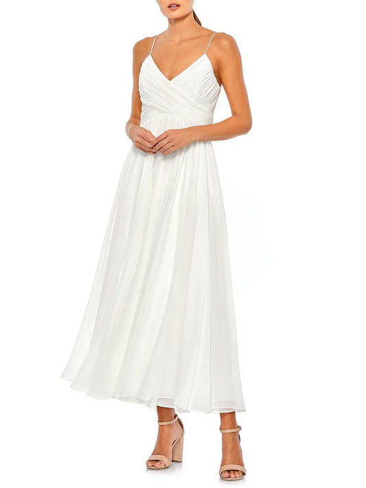 Pearl Chiffon Spaghetti Straps Sleeveless