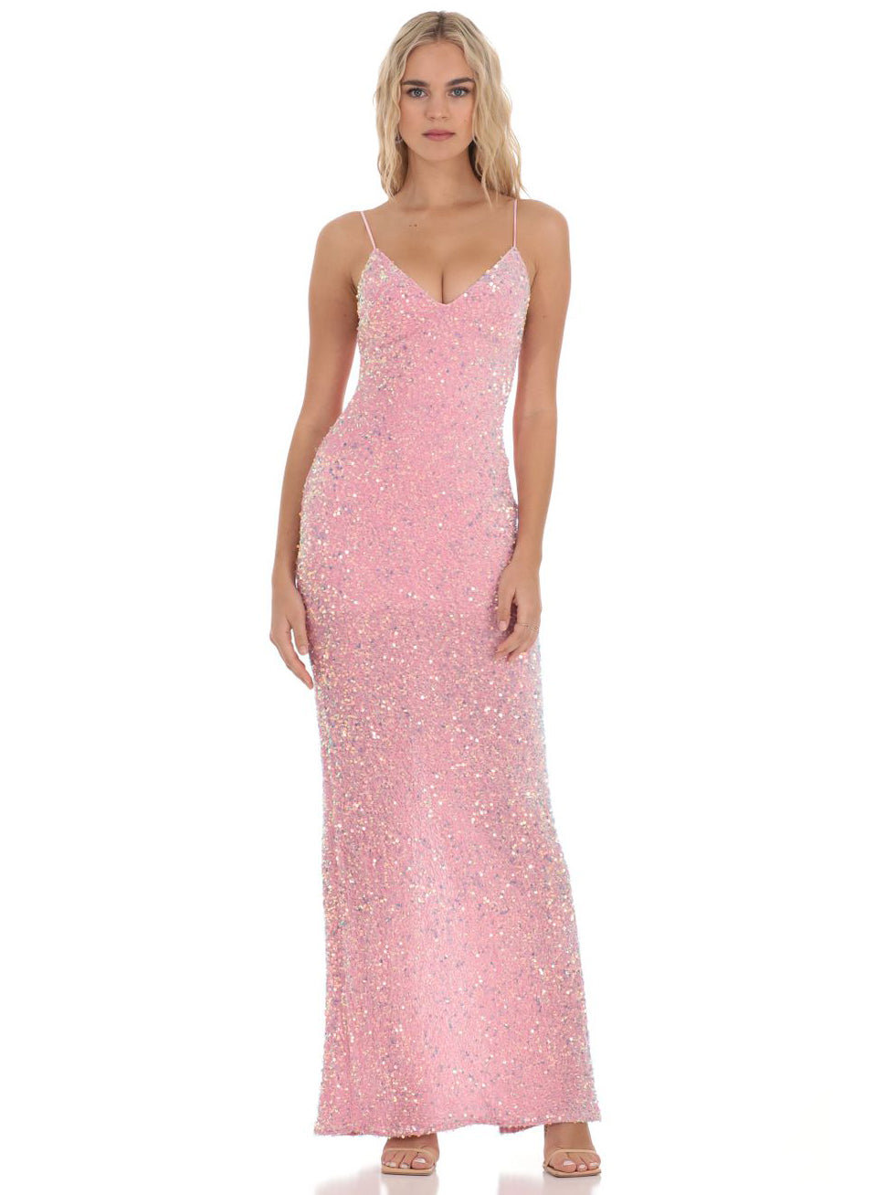 Sequin Spaghetti Straps Sleeveless