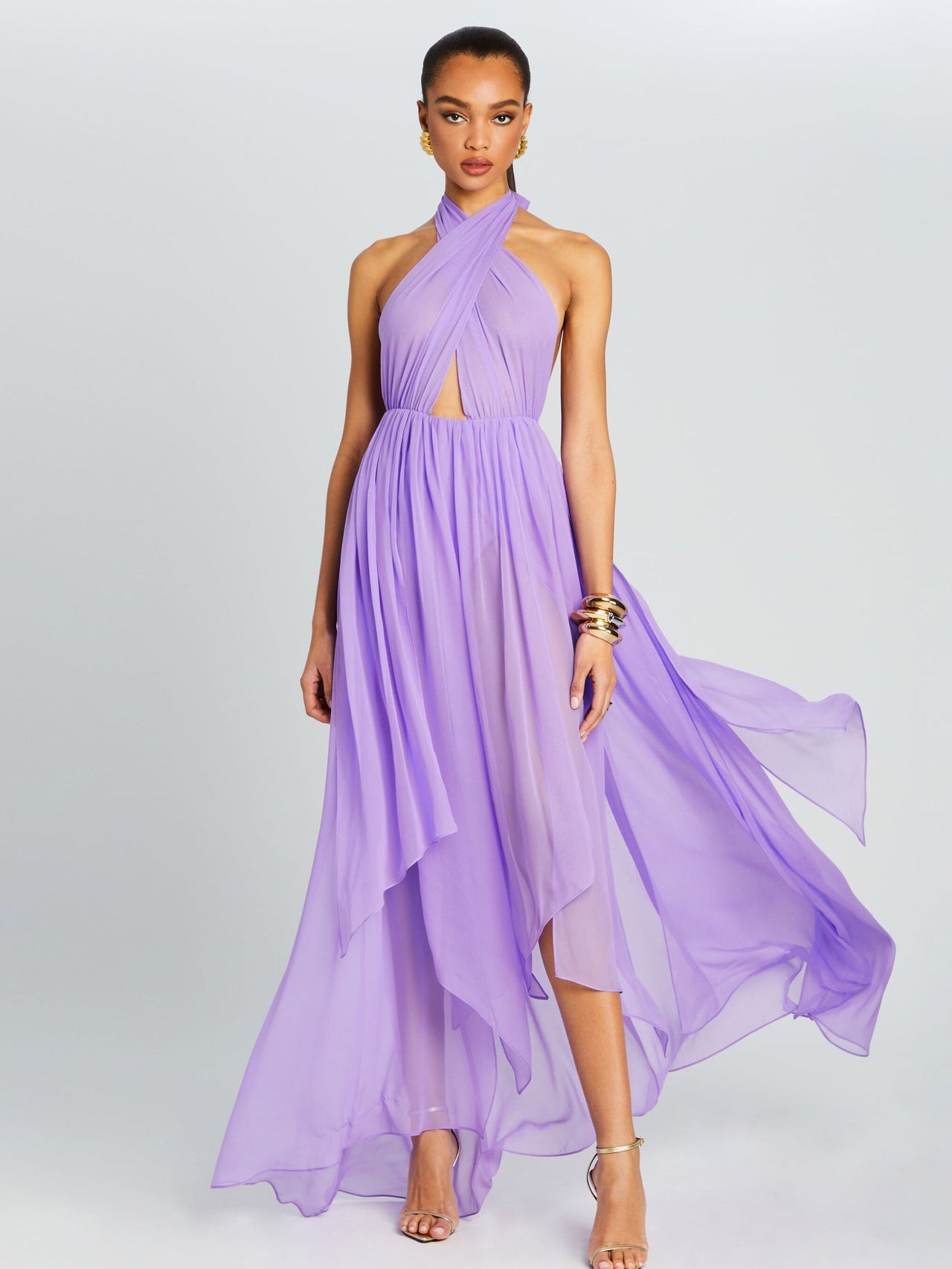 Pearl Chiffon Strapless Sleeveless