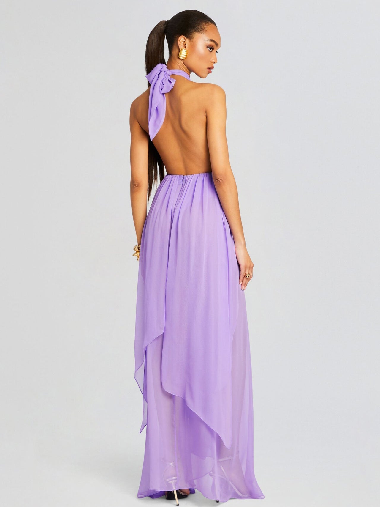 Pearl Chiffon Strapless Sleeveless