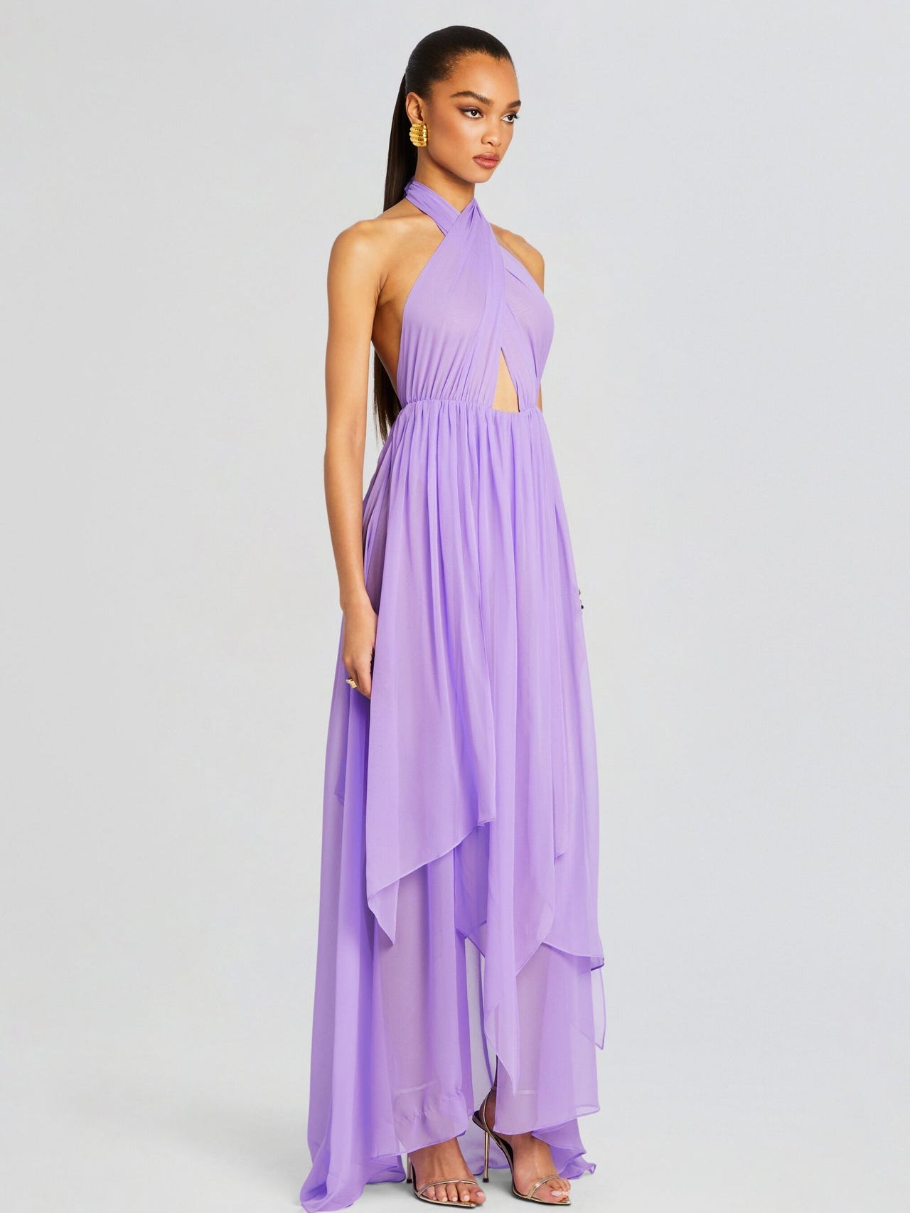 Pearl Chiffon Strapless Sleeveless