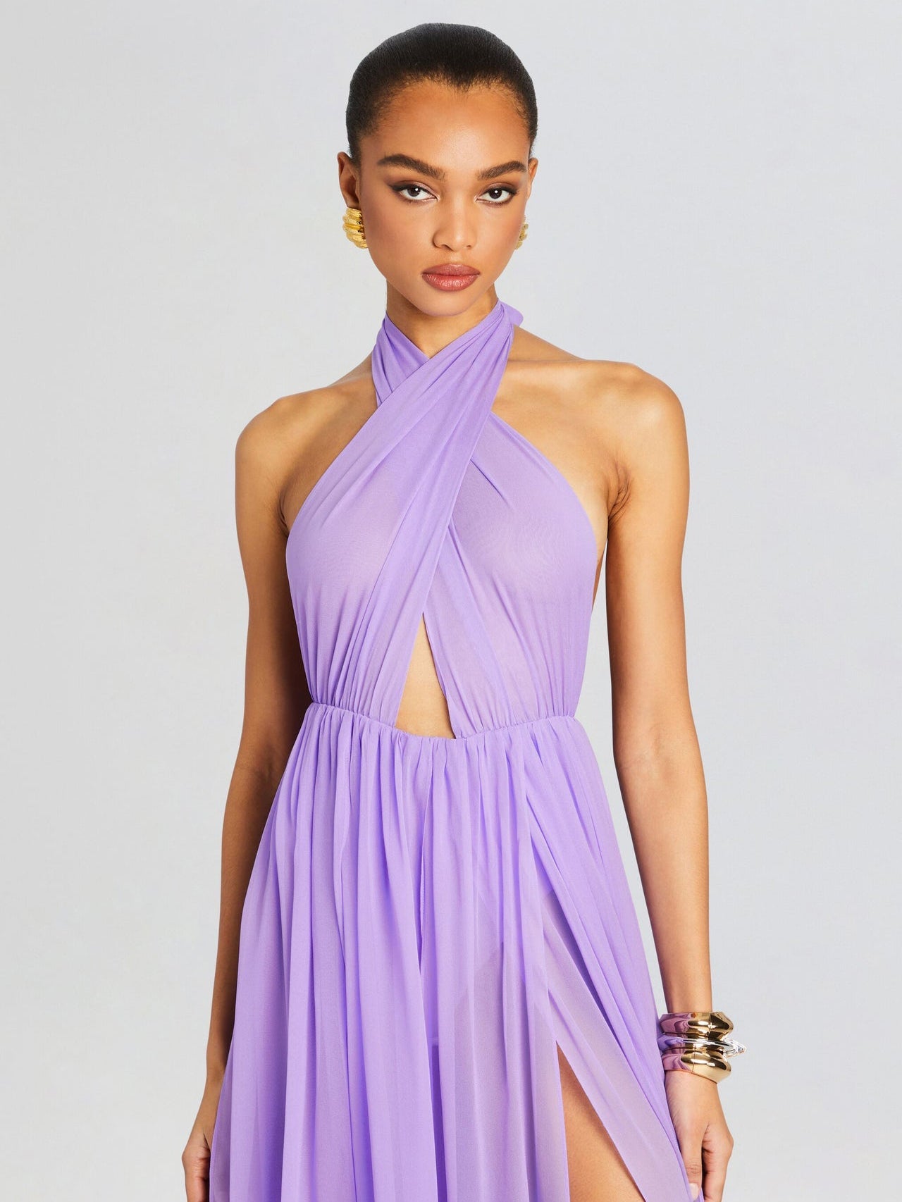 Pearl Chiffon Strapless Sleeveless