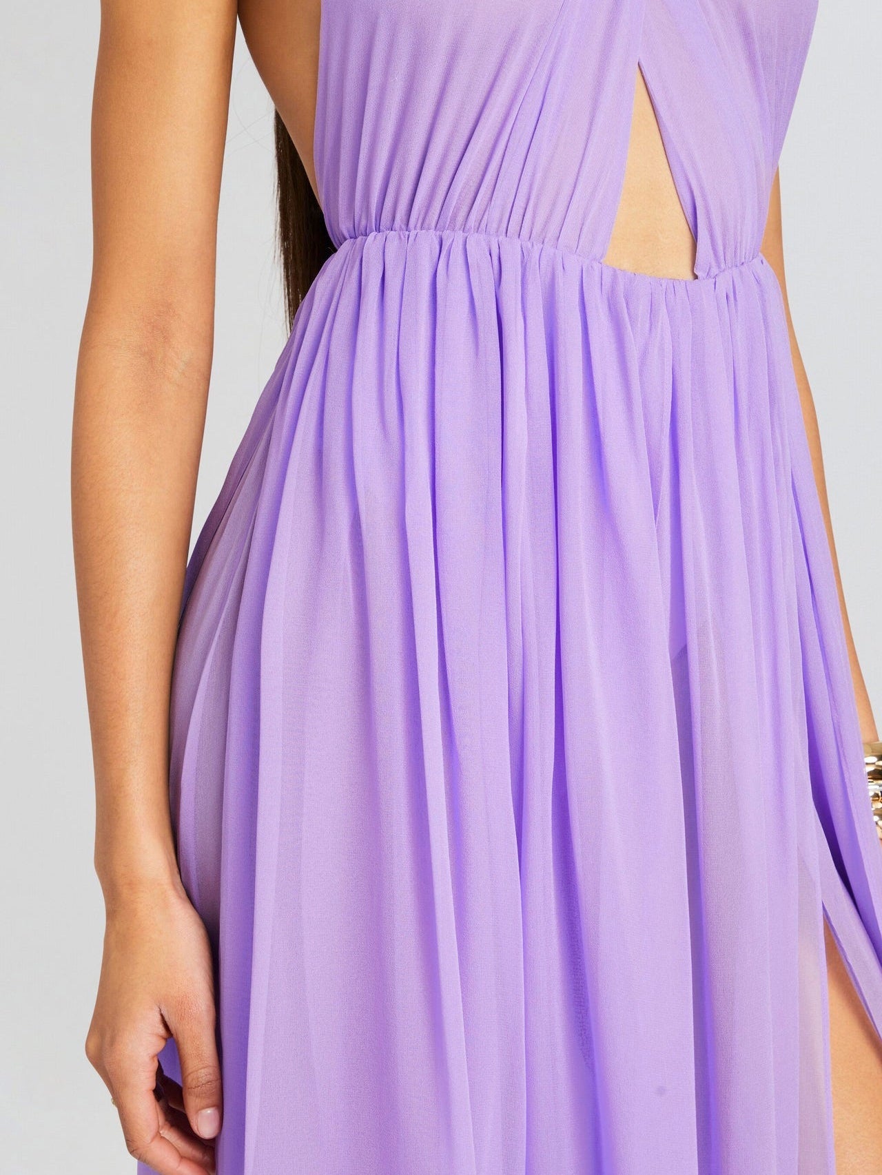 Pearl Chiffon Strapless Sleeveless