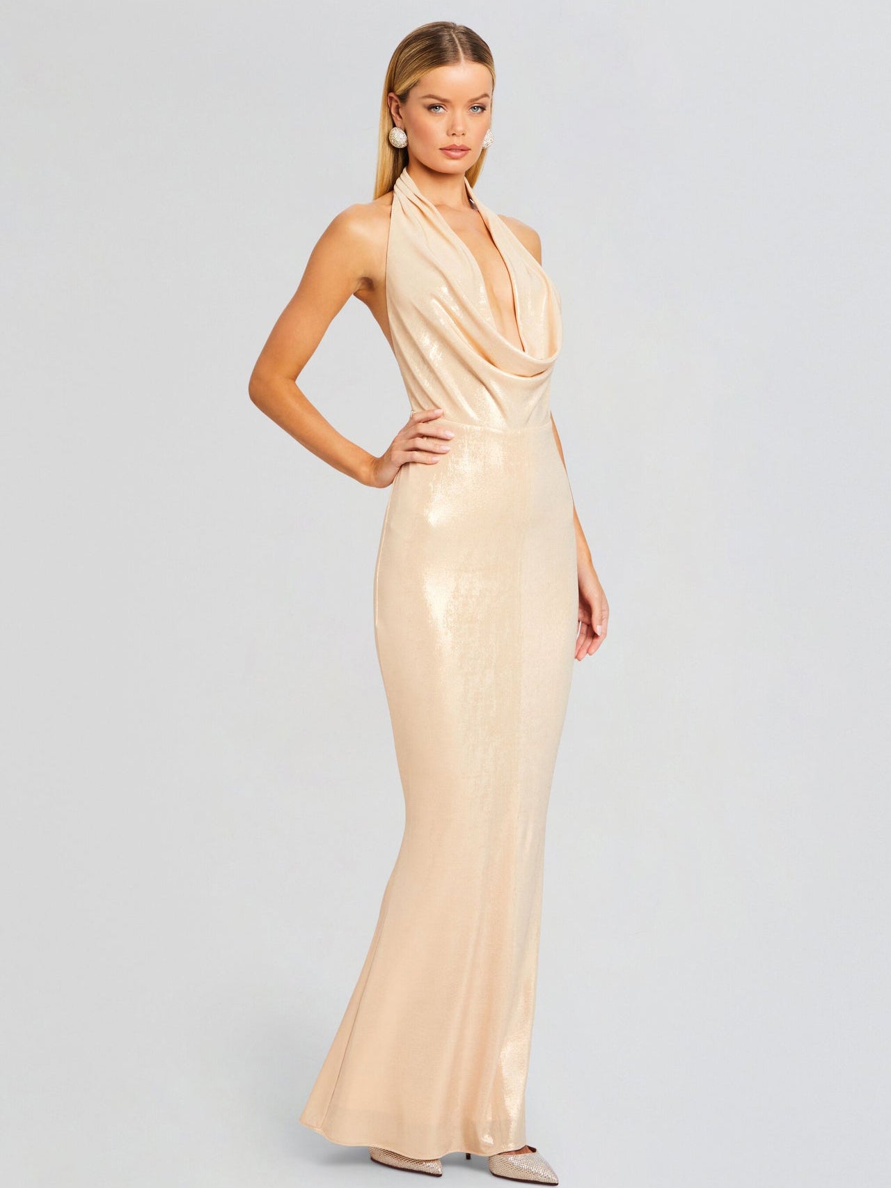 Satin Sheath Boat Neck Sleeveless Dress-GD102292