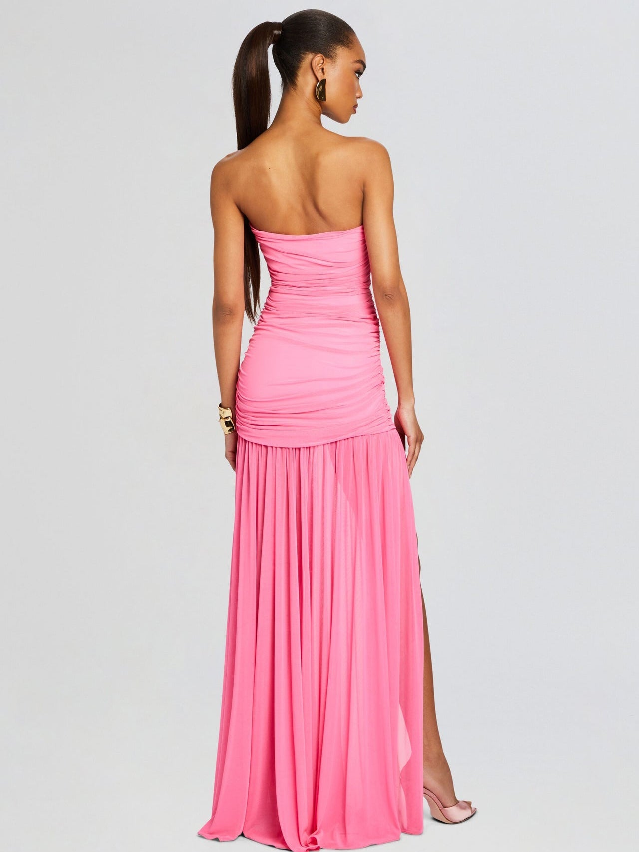 Pearl Chiffon Strapless Sleeveless