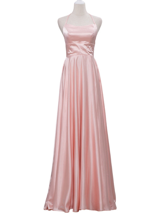 Silk Like Satin A-Line Spaghetti Straps Sleeveless-Prom Dress-GD100033