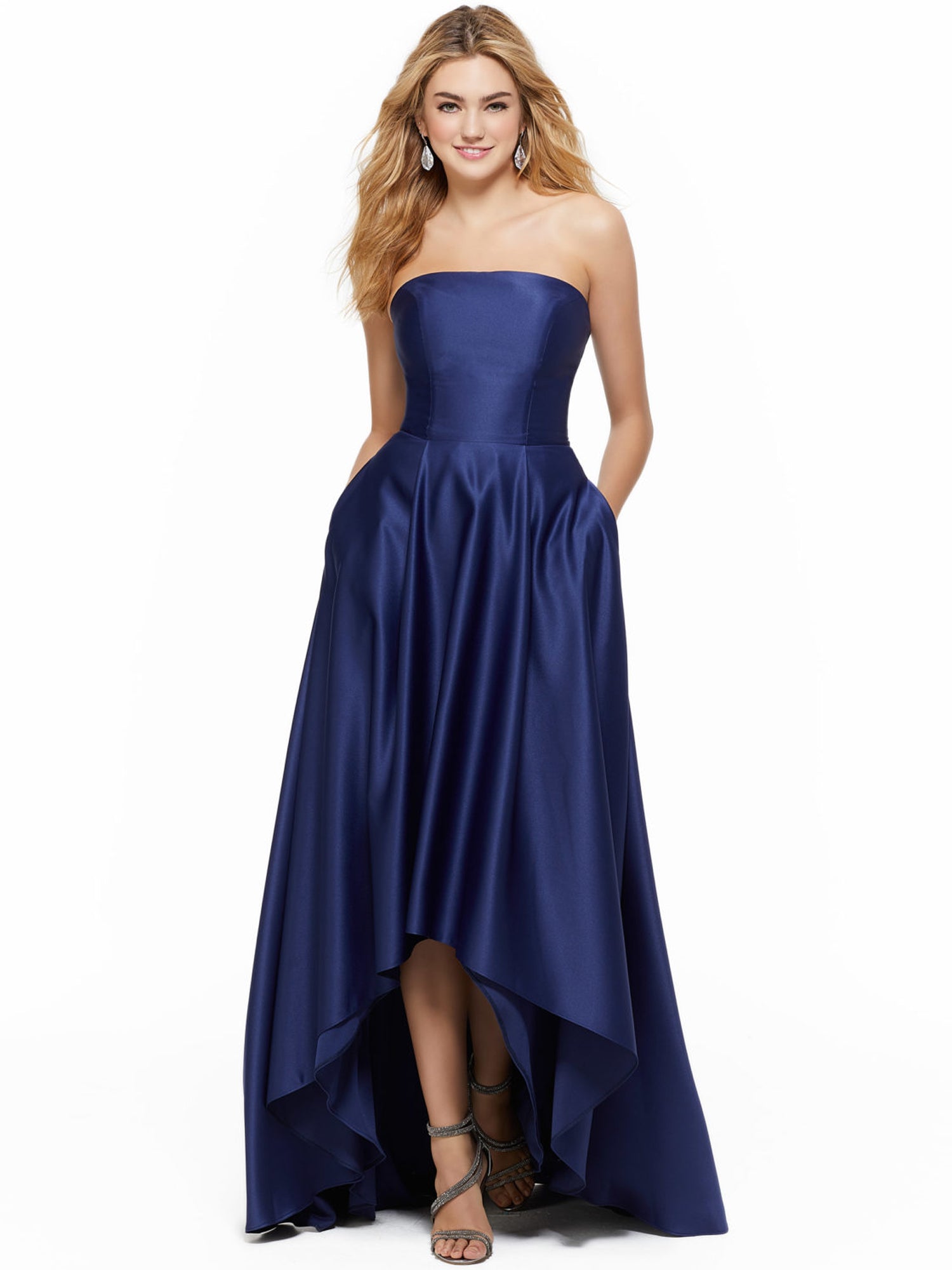 Satin Off the Shoulder Sleeveless Dress