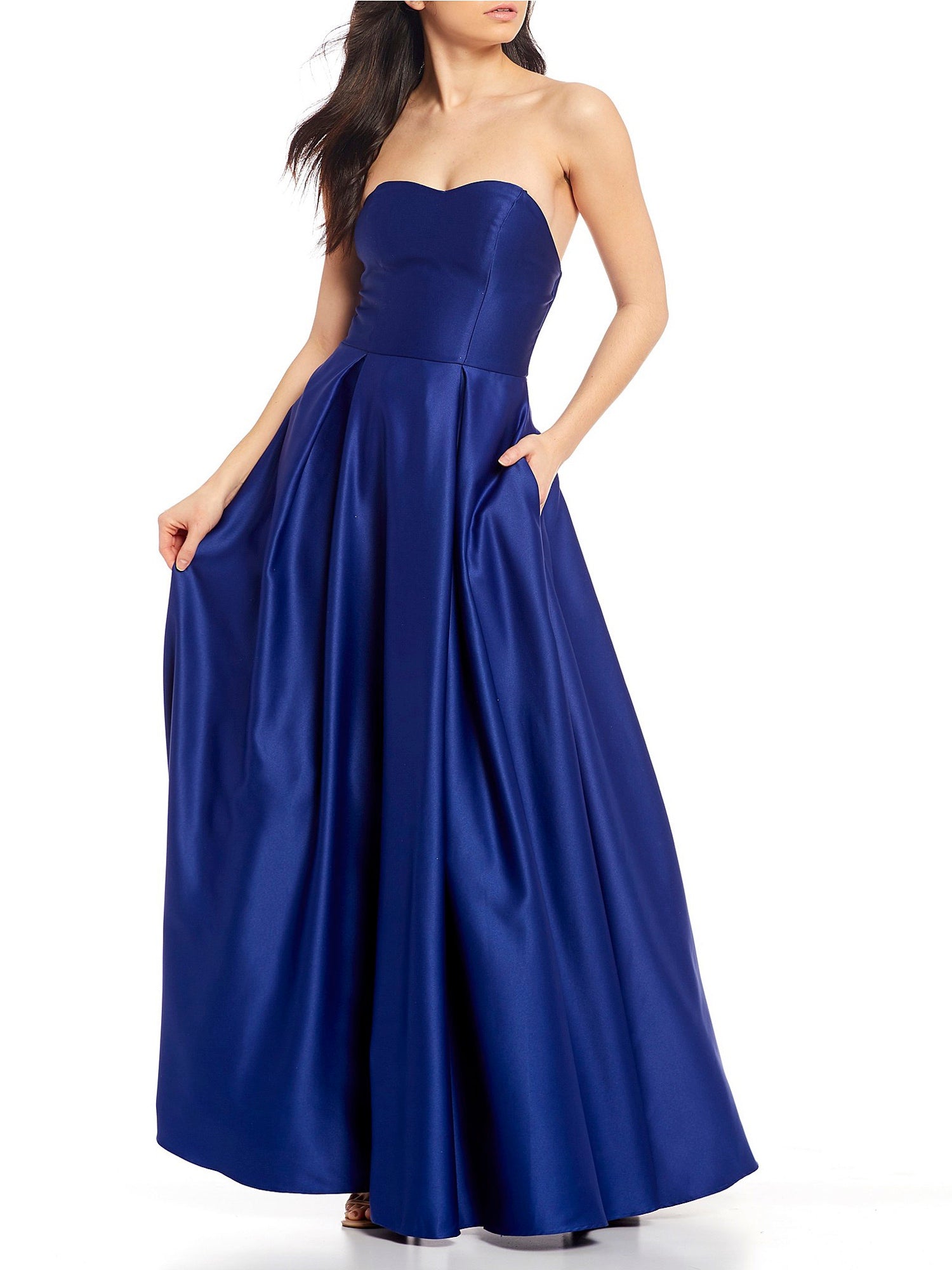 Satin One Shoulder Sleeveless Dress