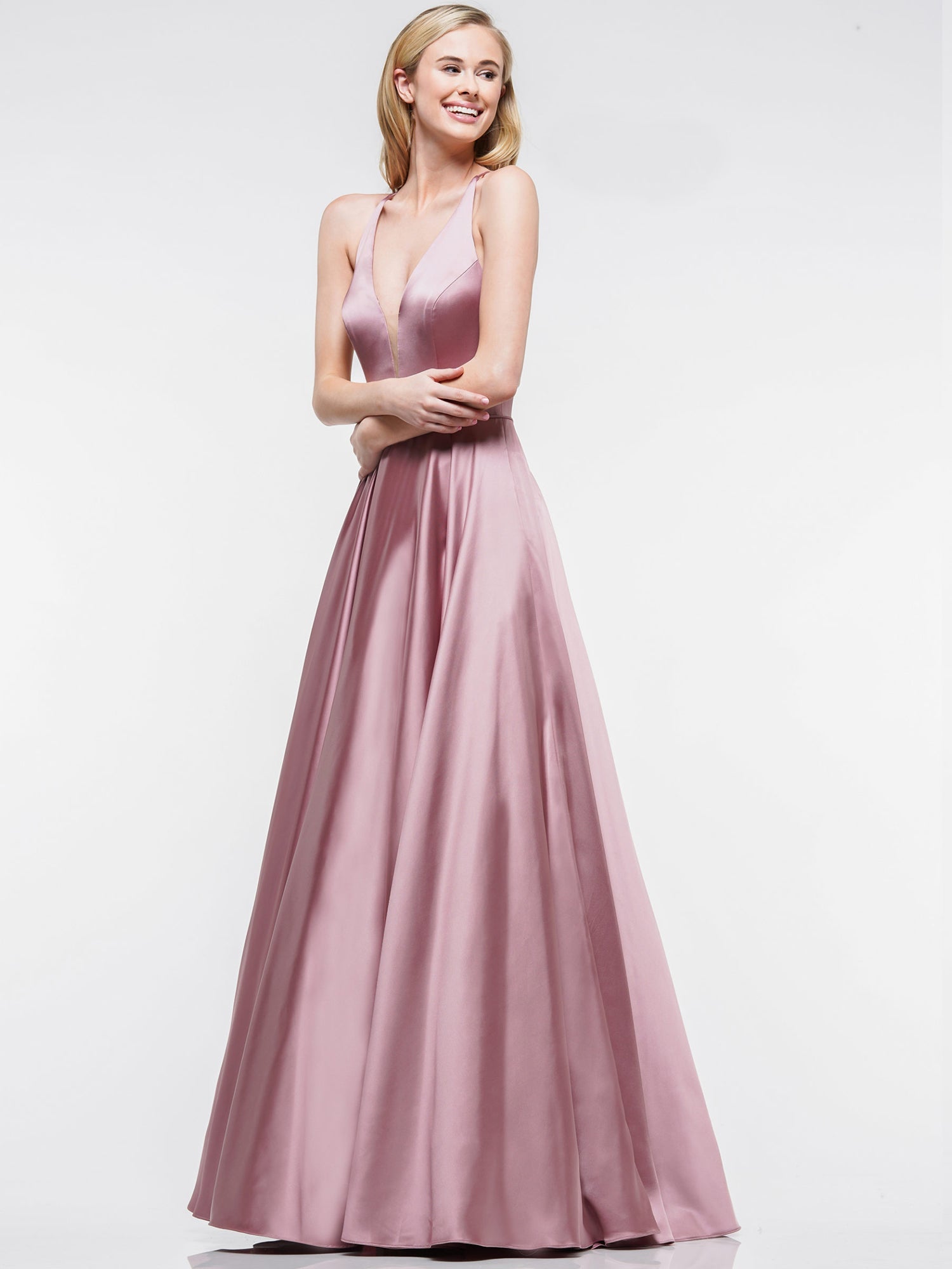 Satin One Shoulder Sleeveless Dress