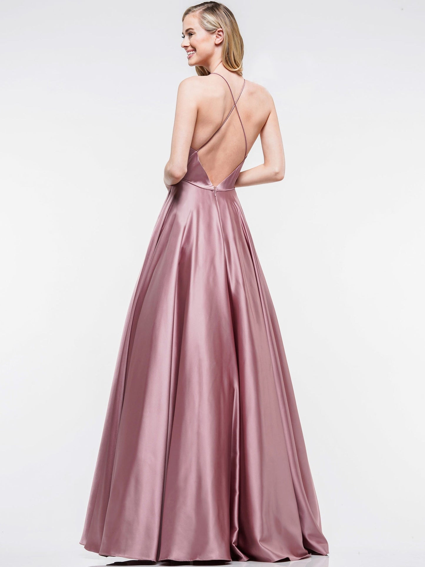 Satin One Shoulder Sleeveless Dress