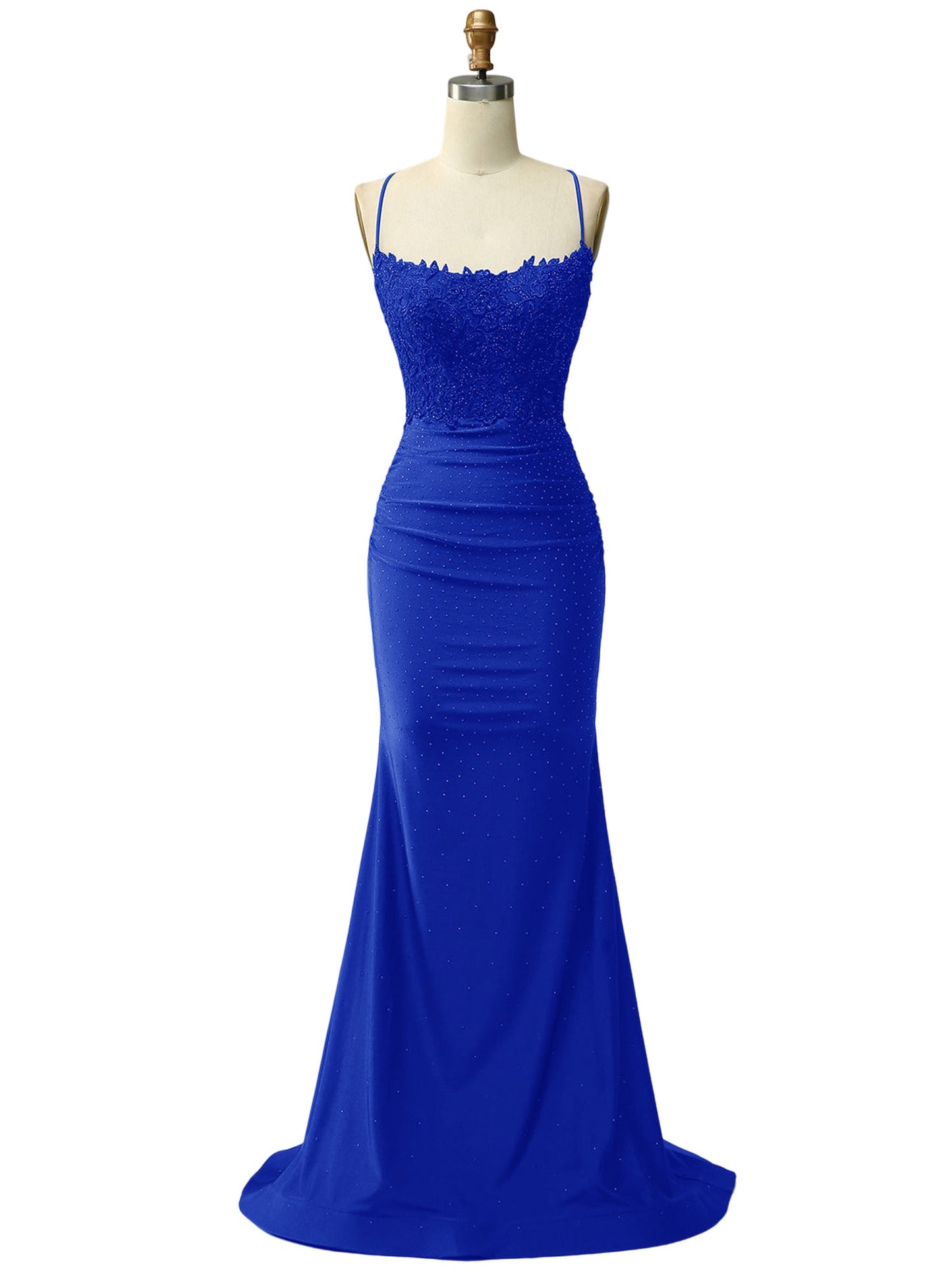 Ruched Surplice Sheath Boat Neck Sleeveless Prom Dress-GD101519