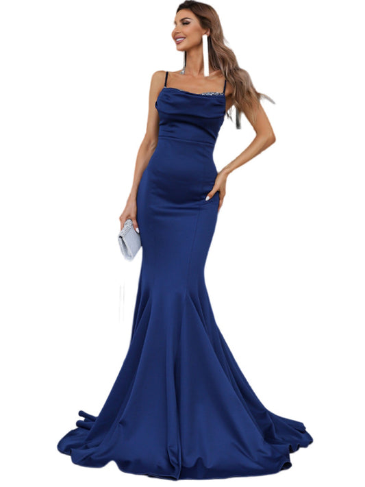 Ruched Surplice Mermaid Sweetheart Sleeveless Dress-GD101579