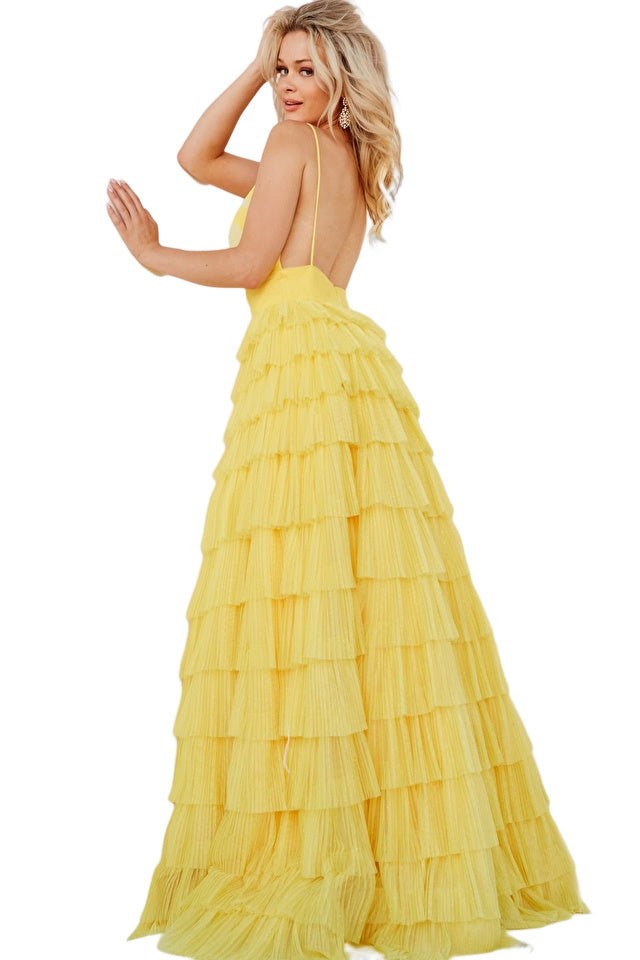 Tulle A-Line Dipped Sleeveless-Prom Dress-GD101615