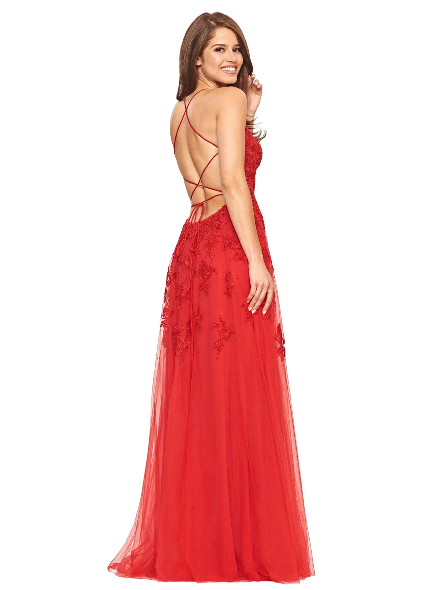 Lace A-Line Boat Neck Sleeveless-Prom Dress-GD101618