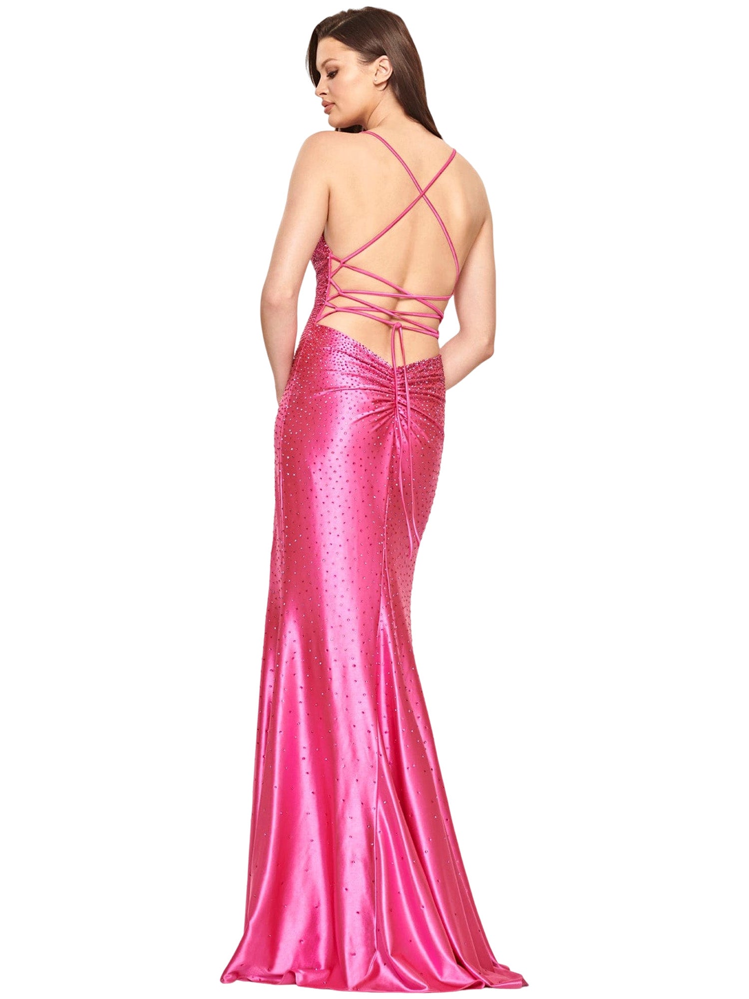 Stretch Satin Halter Sleeveless Dress