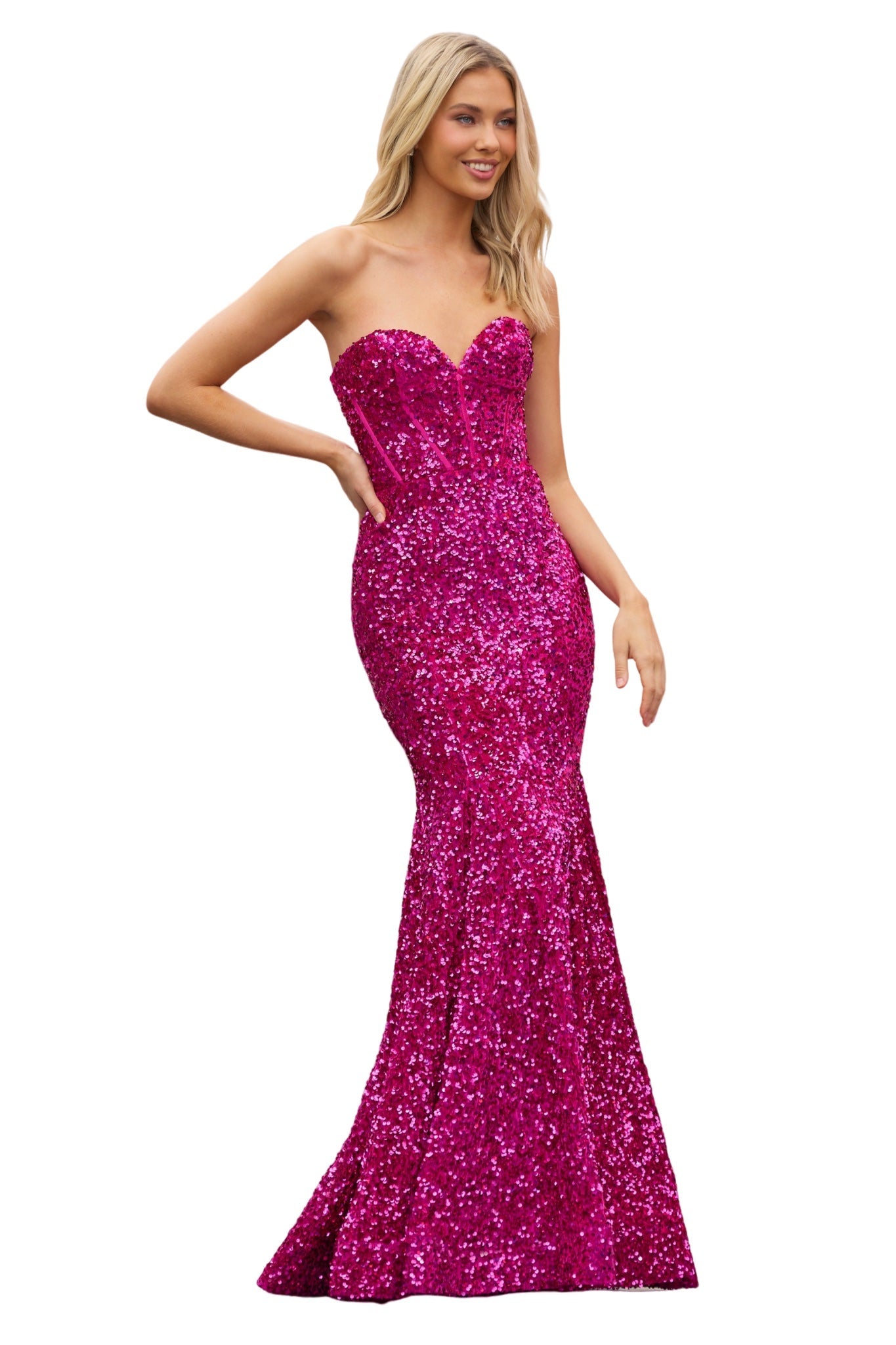 Sequin Mermaid Sweetheart Sleeveless Prom Dress-GD101642