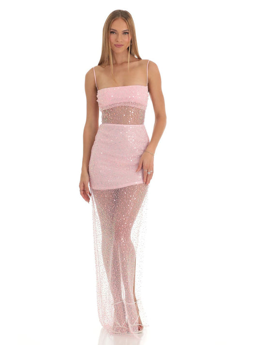 Sequin Sheath Spaghetti Straps Sleeveless-Dress-GD101774