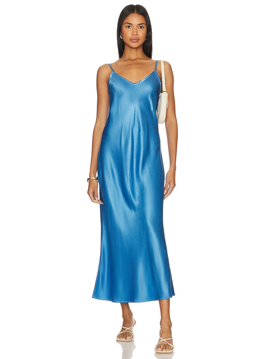 Strech Satin Column Spaghetti Straps Sleeveless-Dress-GD101839