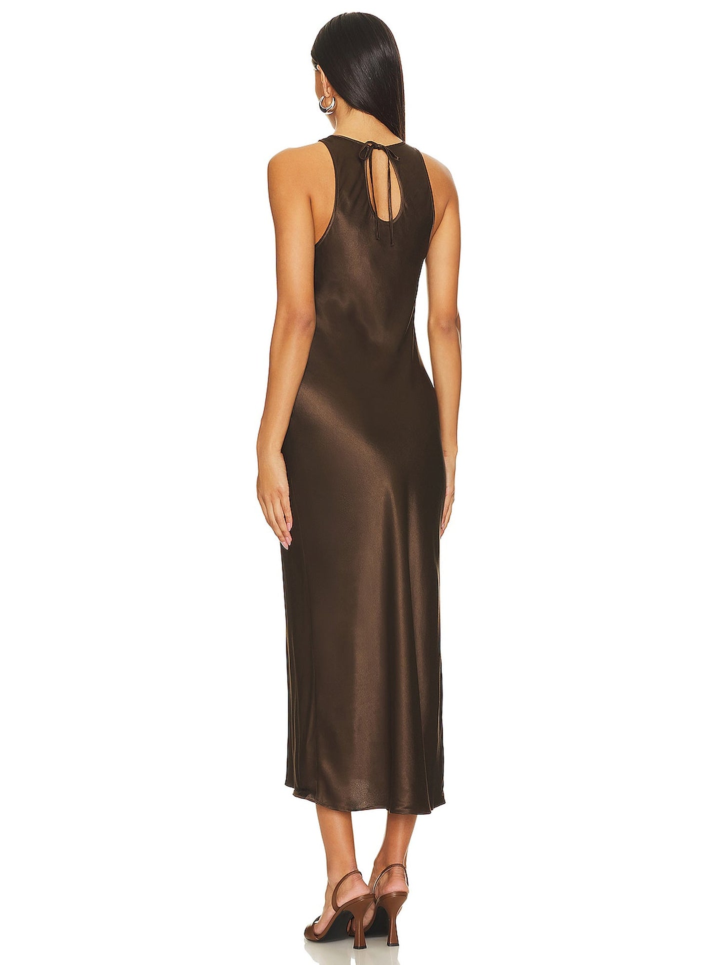 Silk Column Scoop Neck Sleeveless-Dress-GD101845