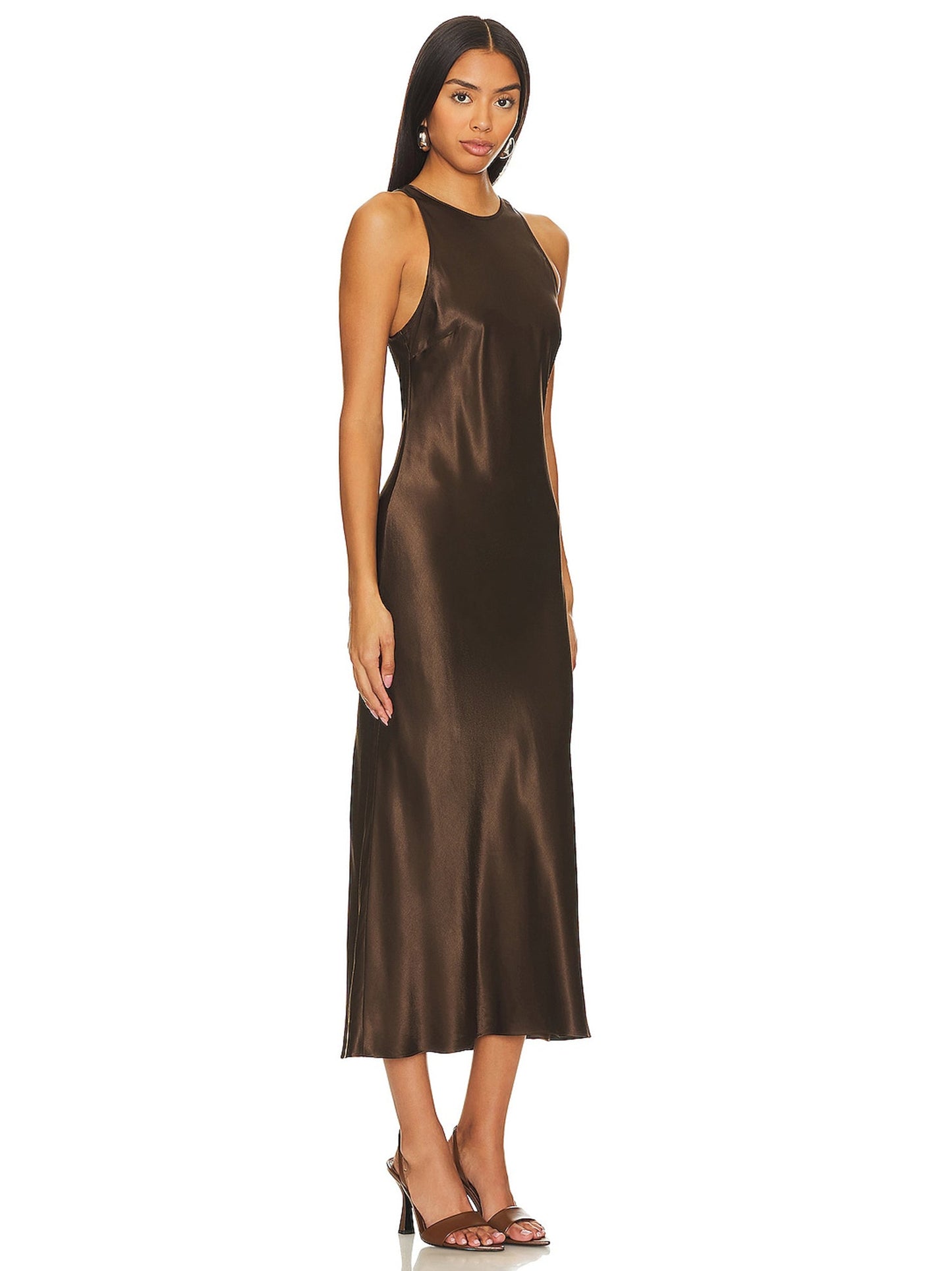 Silk Column Scoop Neck Sleeveless-Dress-GD101845