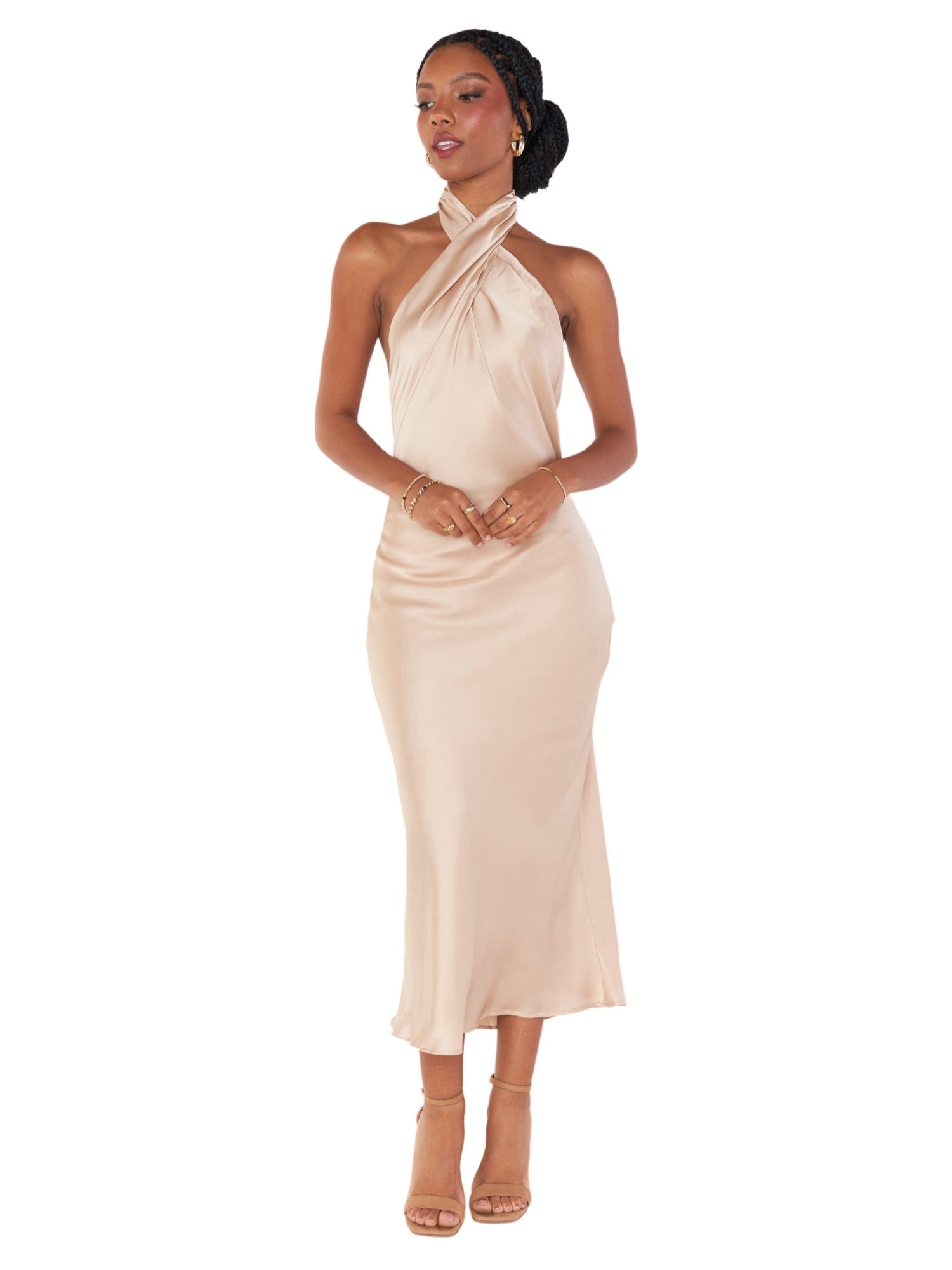 Stretch Satin One Shoulder Sleeveless Bridesmaid Dress| Plus Size | 60+ Colors