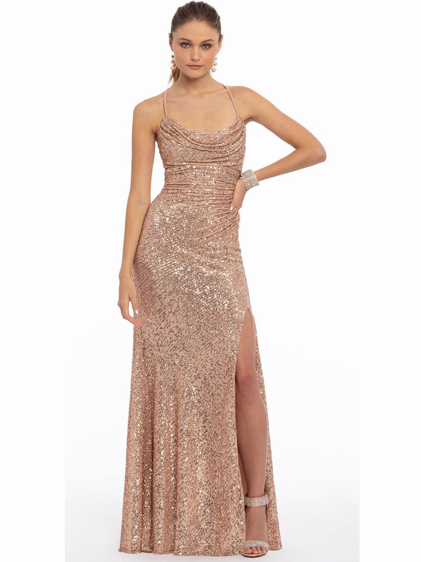 Sequin V-Neck Sleeveless Dress