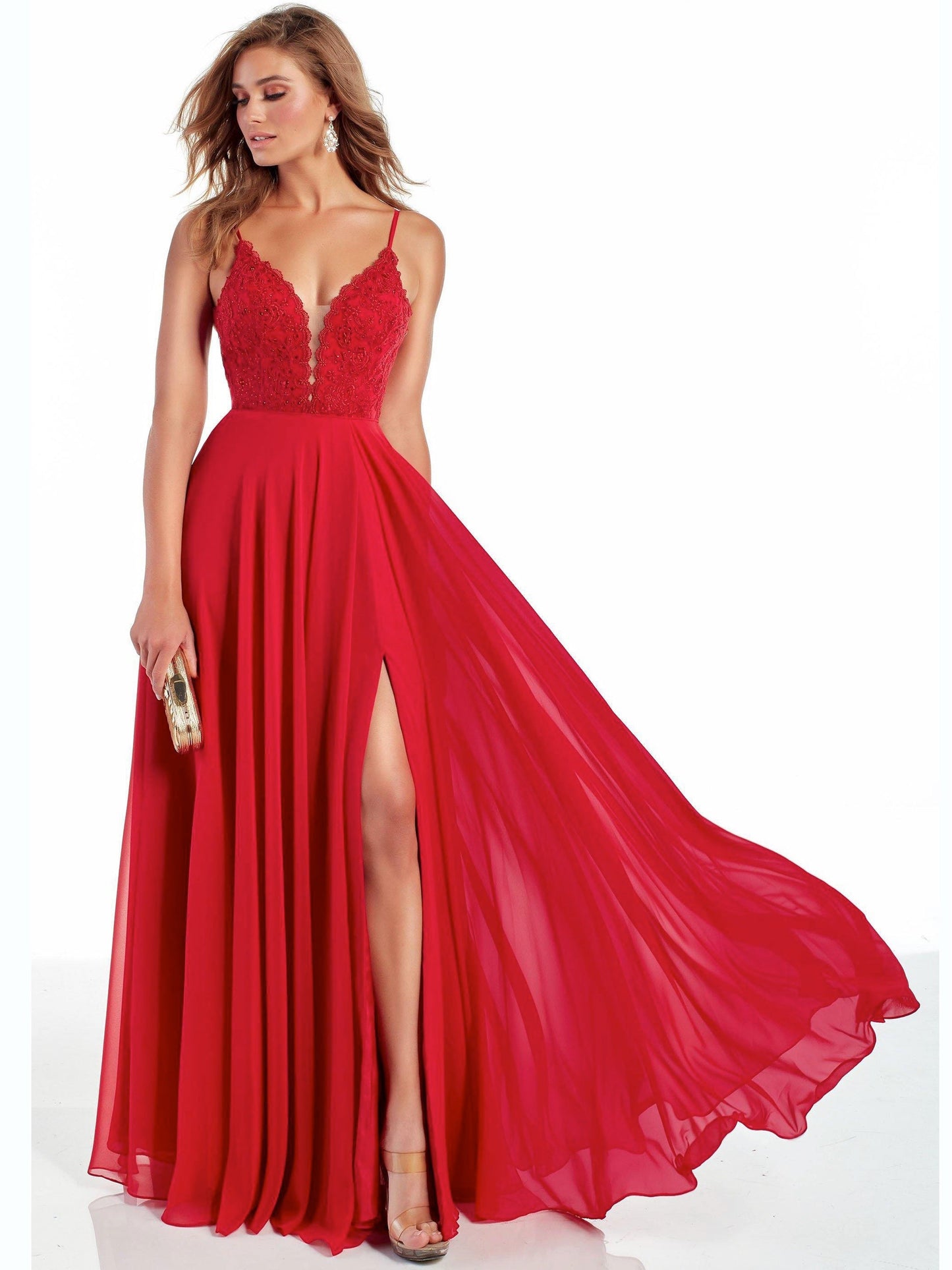 Lace A-Line Spaghetti Straps Sleeveless-Prom Dress-GD102005