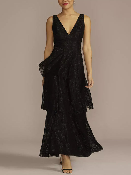 Lace A-Line V-Neck Sleeveless-Prom Dress-GD102053